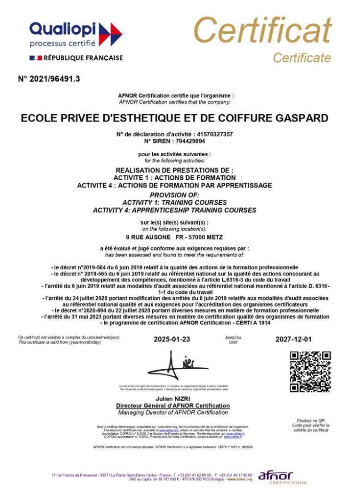 Formation avec certificat Metz